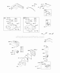 Air Cleaner Controls Exhaust System Governor Spring Ignition Diagram and Parts List for 121A12-0022-E1  Briggs and Stratton Engine